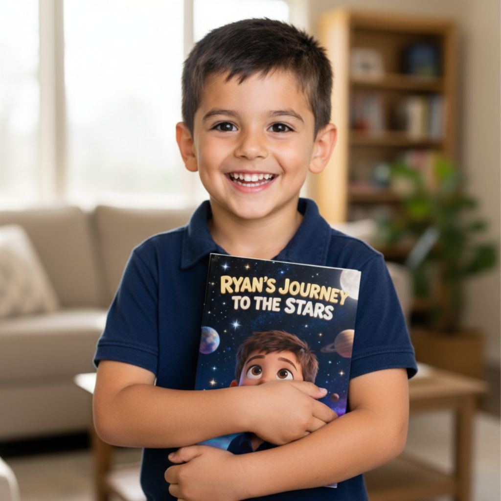 Happy customer with personalized book